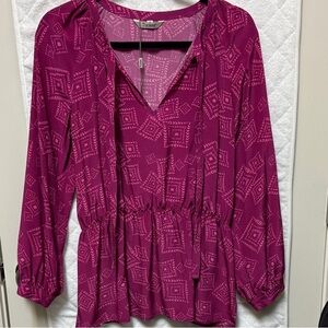 NWT Tucker New York Magenta Geometric Blouse